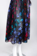Recess Los Angeles Vintage Gianni Versace Sheer Silk Chiffon Ombré Leaf Print Skirt