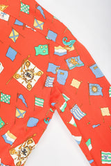 Recess Designer Consignment Vintage Gianni Versace Baroque Flag Print Twill Jean Jacket Los Angeles Resale