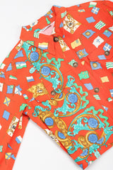Recess Designer Consignment Vintage Gianni Versace Baroque Flag Print Twill Jean Jacket Los Angeles Resale