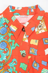 Recess Designer Consignment Vintage Gianni Versace Baroque Flag Print Twill Jean Jacket Los Angeles Resale