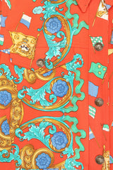 Recess Designer Consignment Vintage Gianni Versace Baroque Flag Print Twill Jean Jacket Los Angeles Resale