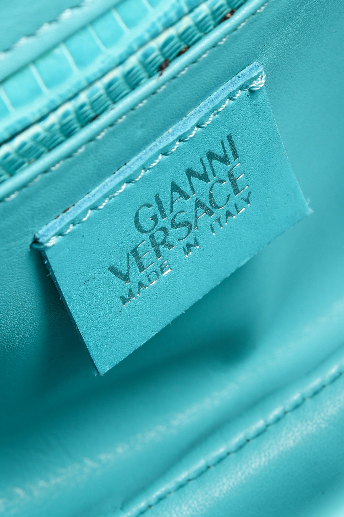 Recess Los Angeles Vintage Gianni Versace Lizard Frame Handle Bag