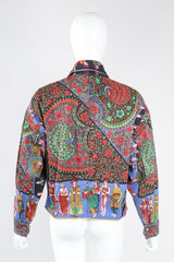 Recess Los Angeles Designer Consignment Vintage Gianni Versace Asian Peacock Print Harrington Jacket