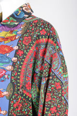 Recess Los Angeles Designer Consignment Vintage Gianni Versace Asian Peacock Print Harrington Jacket
