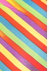 Vintage Versace Carnival Stripe Skirt Set fabric detail at Recess