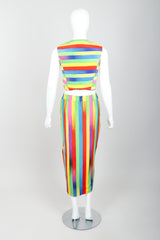 Vintage Versace Carnival Stripe Vest & Skirt Set on Mannequin Back at Recess Los Angeles
