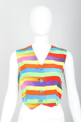 Vintage Versace Carnival Stripe Vest Set on Mannequin Front at Recess Los Angeles