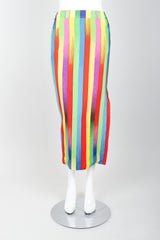 Vintage Versace Carnival Stripe Skirt Set on Mannequin Front at Recess Los Angeles