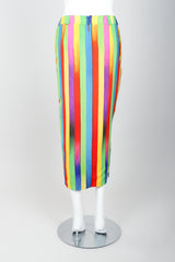 Vintage Versace Carnival Stripe Skirt Set on Mannequin Back at Recess Los Angeles