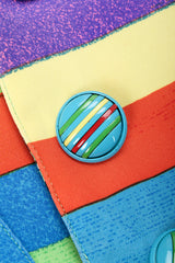 Vintage Versace Carnival Stripe Vest Set Button Detail at Recess Los Angeles