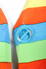 Vintage Versace Carnival Stripe Skirt Set damaged button at Recess