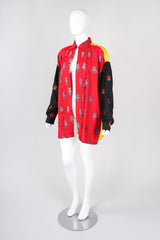 Recess Los Angeles Vintage Gianni Versace 90s Mens Colorblock Brocade Rose Shirt