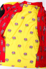 Recess Los Angeles Vintage Gianni Versace 90s Mens Colorblock Brocade Rose Shirt