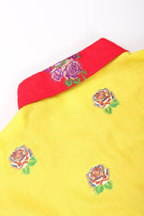 Recess Los Angeles Vintage Gianni Versace 90s Mens Colorblock Brocade Rose Shirt