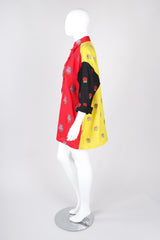 Recess Los Angeles Vintage Gianni Versace 90s Mens Colorblock Brocade Rose Shirt