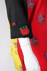 Recess Los Angeles Vintage Gianni Versace 90s Mens Colorblock Brocade Rose Shirt