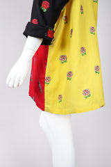 Recess Los Angeles Vintage Gianni Versace 90s Mens Colorblock Brocade Rose Shirt