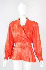 Recess Designer Consignment Vintage Gillian Metallic Lamé Trench Top Los Angeles Resale