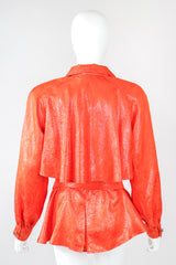 Recess Designer Consignment Vintage Gillian Metallic Lamé Trench Top Los Angeles Resale
