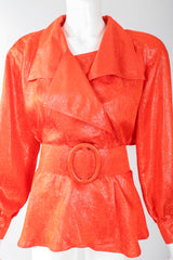 Recess Designer Consignment Vintage Gillian Metallic Lamé Trench Top Los Angeles Resale