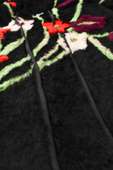Vintage Giorgio Armani Floral Fur Jacket seam piping at Recess Los Angeles