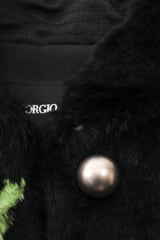 Vintage Giorgio Armani Floral Fur Jacket patch by button at Recess Los Angeles