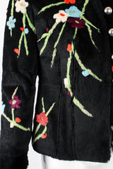 Vintage Giorgio Armani Floral Fur Jacket on Mannequin seaming at Recess Los Angeles