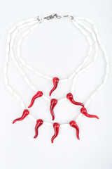 Recess Los Angeles Designer Consignment Vintage Giorgio Armani Layered Hot Chili Pepper Cornicello Cornetto Amulet Necklace