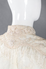 Recess Los Angeles Vintage Giorgio Sant'Angelo Bead Fringe Mesh Lace Blouse