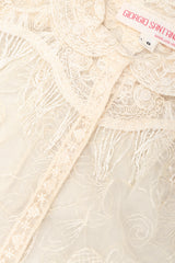 Recess Los Angeles Vintage Giorgio Sant'Angelo Bead Fringe Mesh Lace Blouse