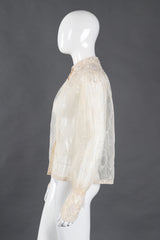 Recess Los Angeles Vintage Giorgio Sant'Angelo Bead Fringe Mesh Lace Blouse