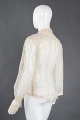 Recess Los Angeles Vintage Giorgio Sant'Angelo Bead Fringe Mesh Lace Blouse