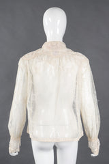 Recess Los Angeles Vintage Giorgio Sant'Angelo Bead Fringe Mesh Lace Blouse