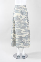 Recess Los Angeles Vintage Giorgio Armani Wool Silk River Chinoiserie Gauze Skirt