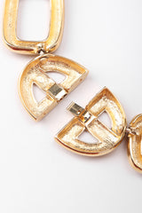 Recess Los Angeles Vintage Givenchy Gold Crystal Oval Collar Choker Necklace & Earring Set