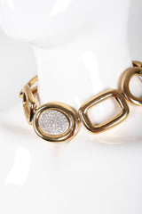 Recess Los Angeles Vintage Givenchy Gold Crystal Oval Collar Choker Necklace & Earring Set