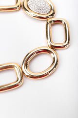 Recess Los Angeles Vintage Givenchy Gold Crystal Oval Collar Choker Necklace & Earring Set