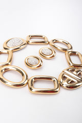 Recess Los Angeles Vintage Givenchy Gold Crystal Oval Collar Choker Necklace & Earring Set