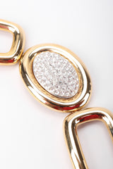 Recess Los Angeles Vintage Givenchy Gold Crystal Oval Collar Choker Necklace & Earring Set