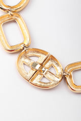 Recess Los Angeles Vintage Givenchy Gold Crystal Oval Collar Choker Necklace & Earring Set