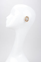 Recess Los Angeles Vintage Givenchy Gold Crystal Oval Collar Choker Necklace & Earring Set