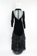 Vintage Givenchy 1960s/70s Couture Velvet Feather Gown mannequin back @ Recess Los Angeles