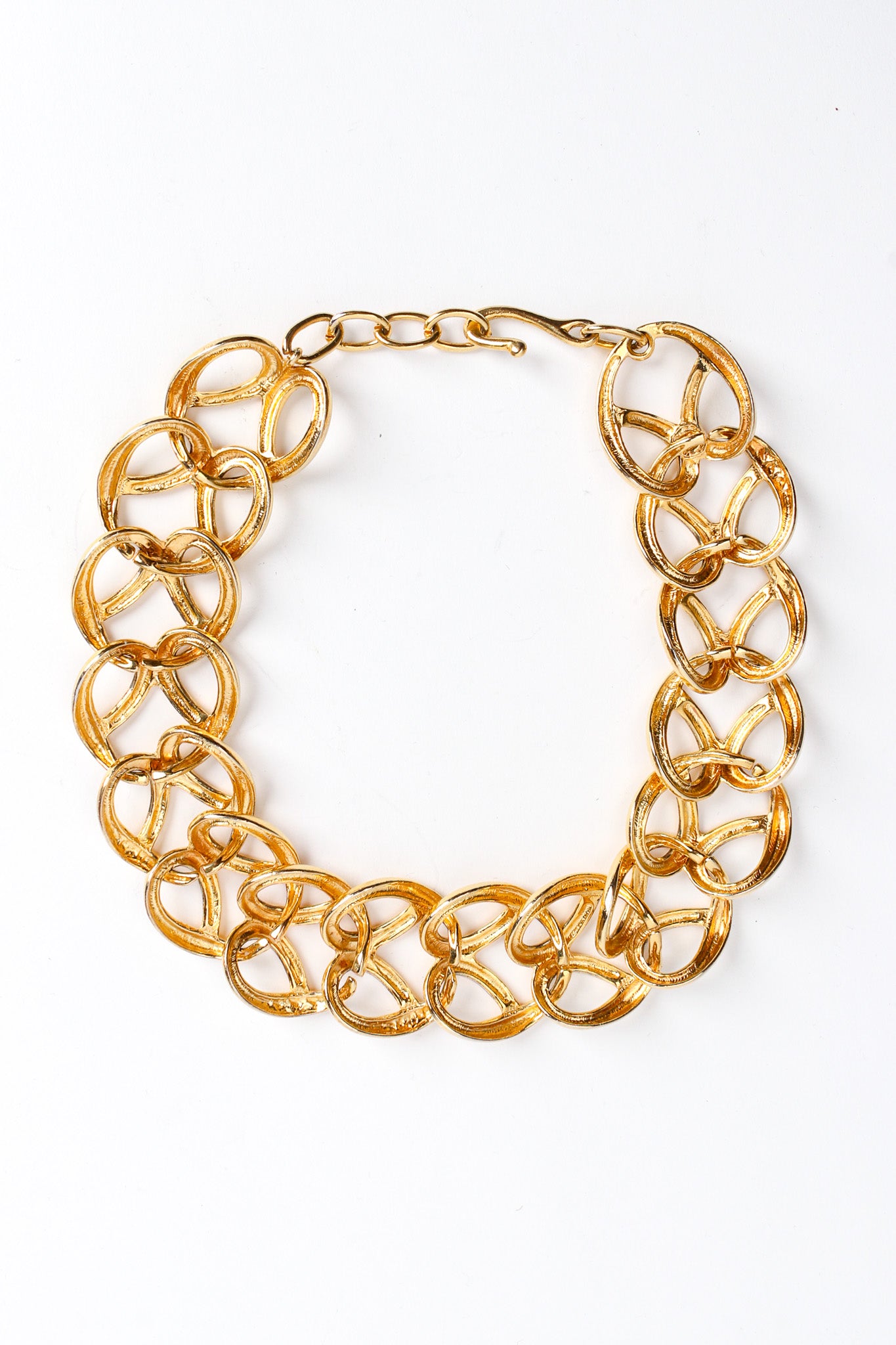 Vintage Givenchy Pretzel Link Collar Necklace reverse side @ Recess LA