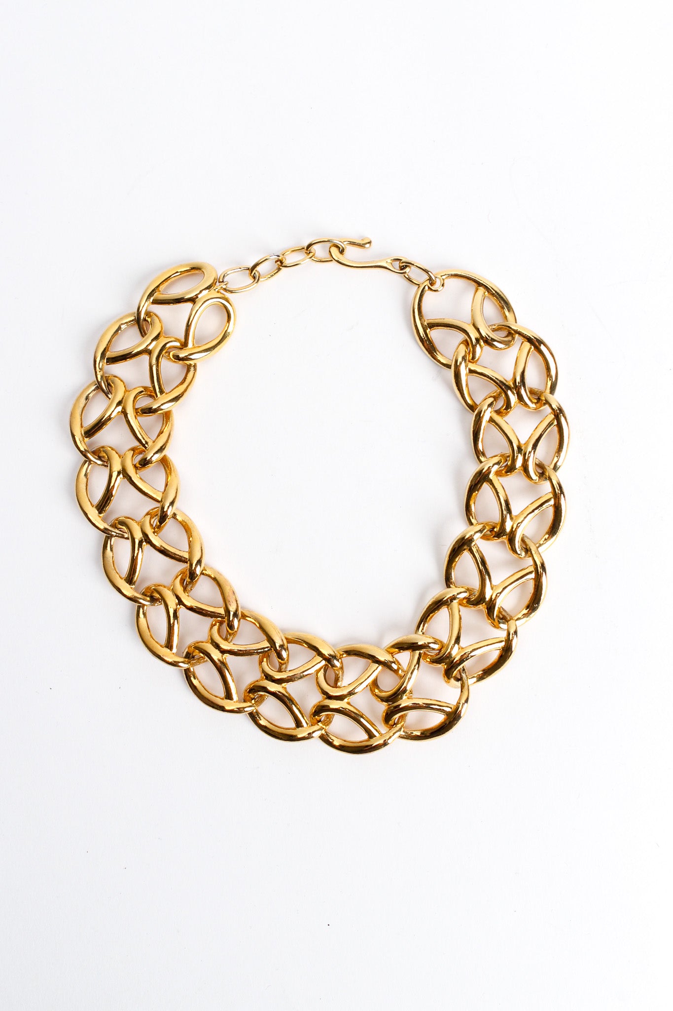 Vintage Givenchy Pretzel Link Collar Necklace front clasped @ Recess LA