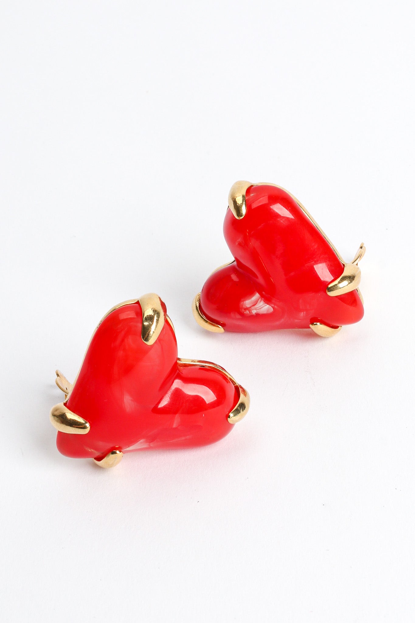 Vintage Givenchy Marble Resin Heart Earrings II creative front @ Recess LA