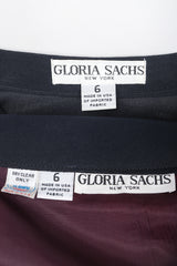 Recess Los Angeles Designer Consignment Vintage Gloria Sachs Silk Chiffon Blouse & Pleated Skirt Set