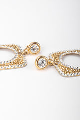 Recess Los Angeles Vintage Unsigned Gold Crystal Square Hoop Earrings