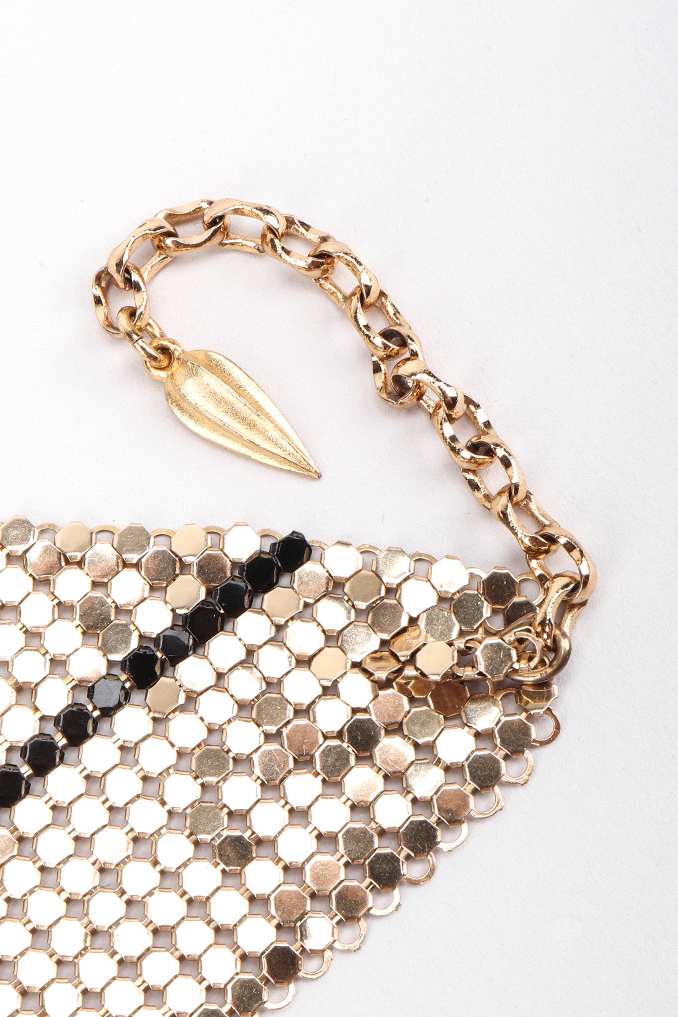 Recess Los Angeles Vintage Whiting & Davis Liquid Gold Metal Mesh Scarf Necklace