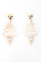 Recess Designer Consignment Vintage Gold Metal Ribbon Earrings Los Angeles Resale