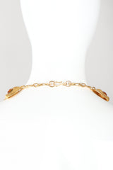 Recess Designer Consignment Vintage Signed Modernist Gold Oyster Collar Necklace & Earring Set